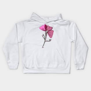 3 poppies & 1 face - muted pink Kids Hoodie